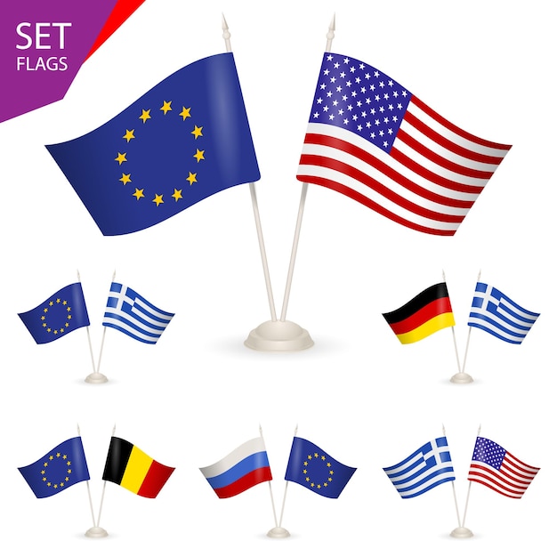 SET Table stand with flags