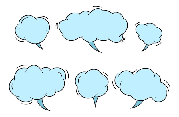 Set talk bubbles speech vector Blank empty bubble icon design elements Chat on line symbol template Collection dialogue balloon stickers silhouette