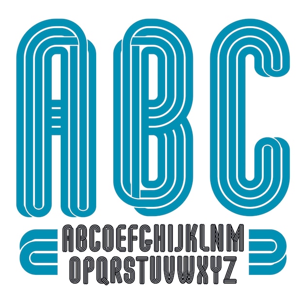 Набор высоких векторных прописных букв английского алфавита в стиле фанк изолирован, лучше всего подходит для использования в дизайне логотипа для объявления карнавала