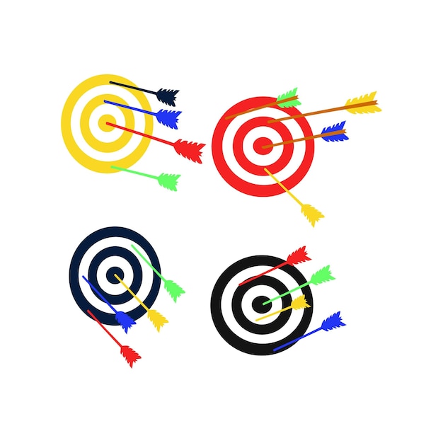 Vector set target board with arrows vector