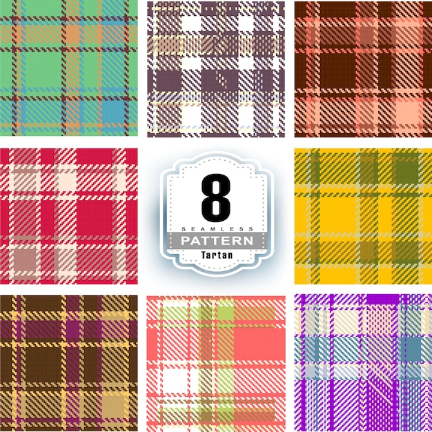 Vector set tartan plaid scottish seamless pattern texture from tartan plaid clothes fabric and textile