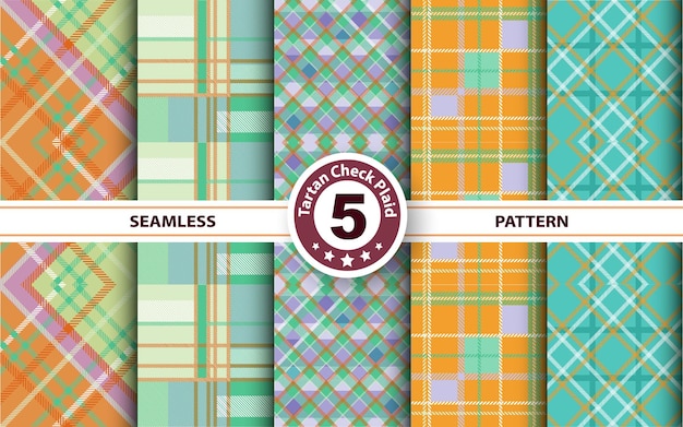 Set Tartan Plaid Scottish Seamless Pattern Texture from tartan plaid clothes fabric and textile