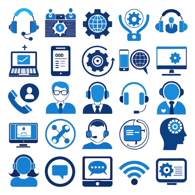 set of technical support icons