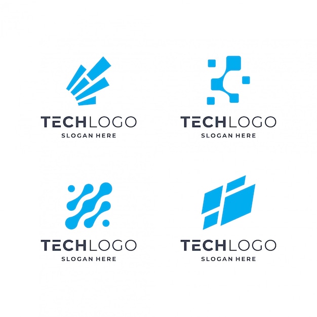 Vettore set di concetto di logo di tecnologia.