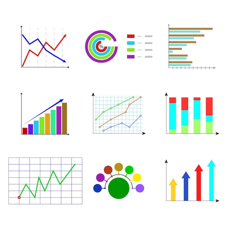 Vector set of template color chart and graphic