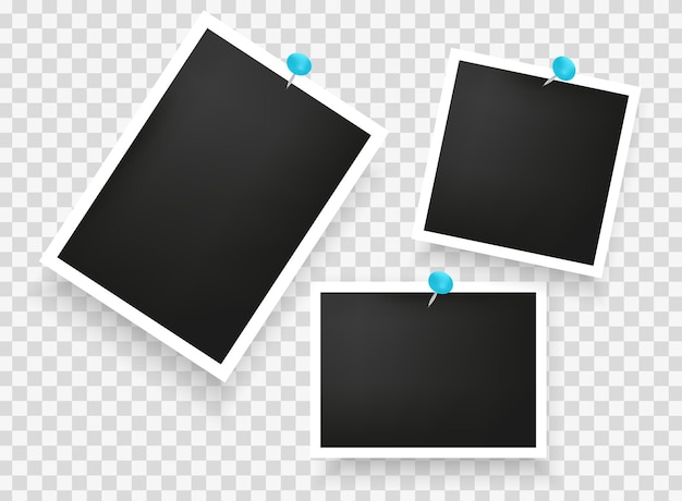 Set di modello photo frame mockup.empty photo.vector illustation