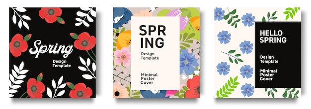 Set template spring season design Vector illustrations for background greeting card