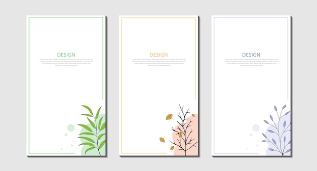 Набор шаблонов для бизнес-брошюр, макет страницы, медиа-рассказ и обложка, дизайн природы