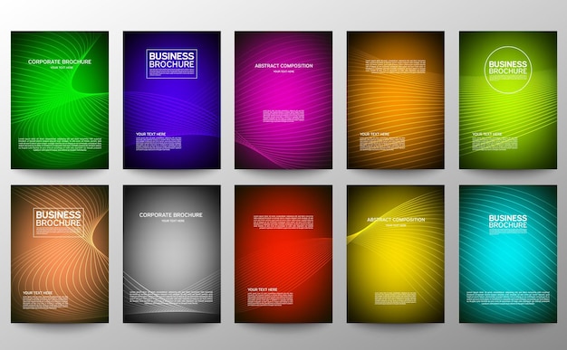 Vector set of templates for business brochures.