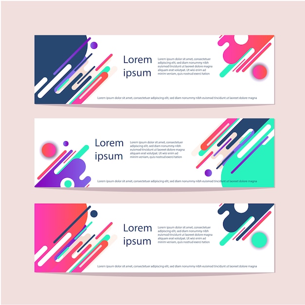 Set of templates for flyers. Abstract stripes, lines, ovals