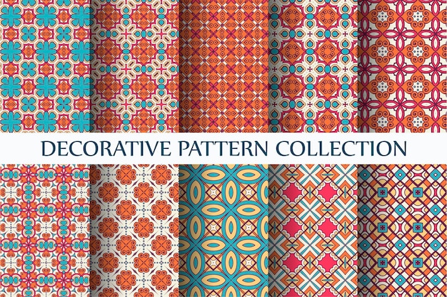 Set of ten colorful abstract patterns