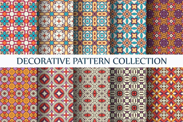 Set of ten colorful abstract patterns