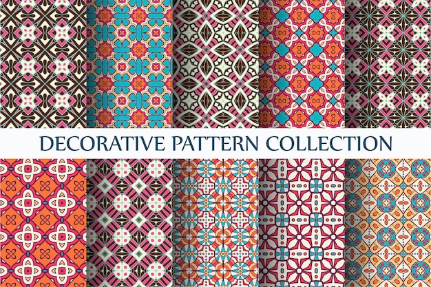 Set of ten colorful abstract patterns