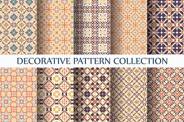 Set of ten colorful abstract patterns