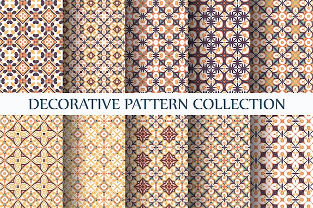 Set of ten colorful abstract patterns