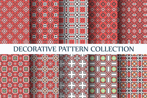 Set of ten colorful abstract patterns