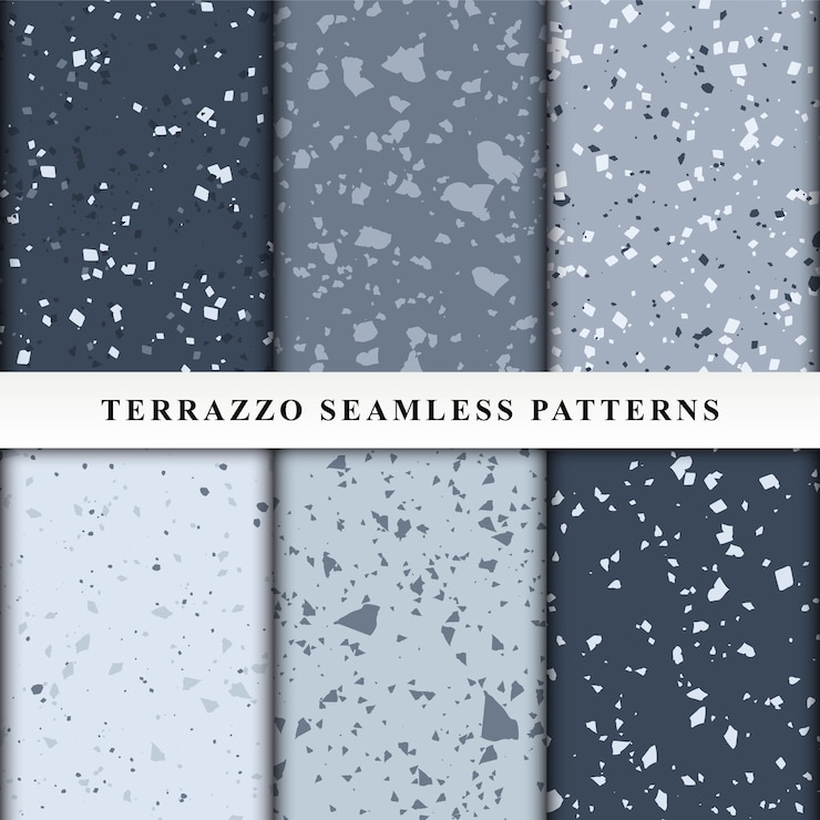 Vector set of terrazzo seamless patterns