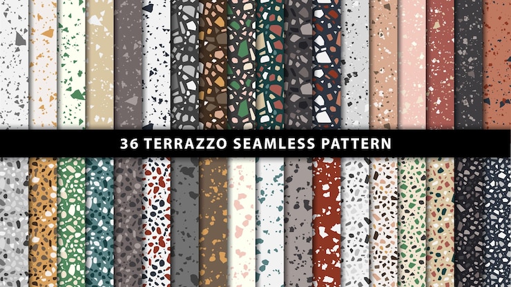 Vector set of terrazzo style seamless patterns