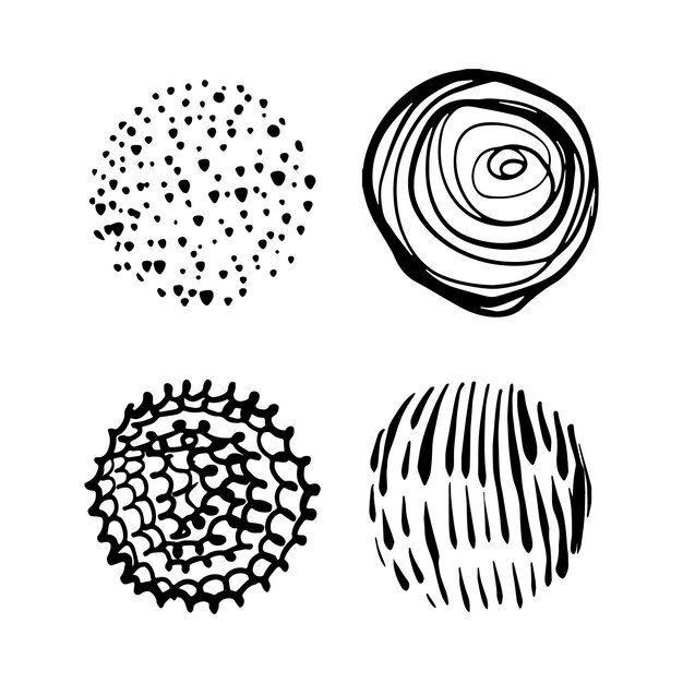 Set of Textured Circles with Patterns