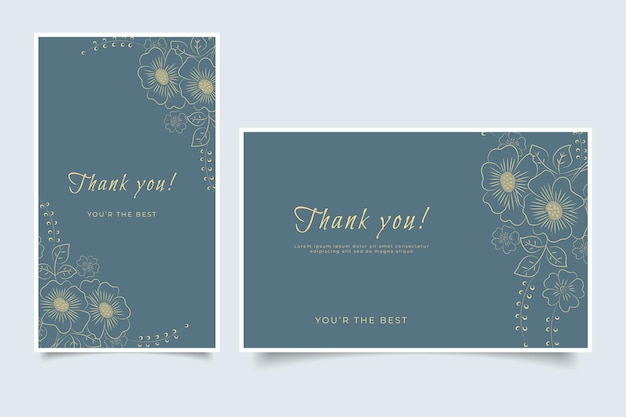 Vector set of thank you card template