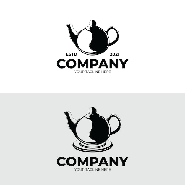 Set theepot logo-ontwerp