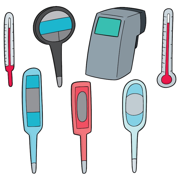 Vector set of thermometer