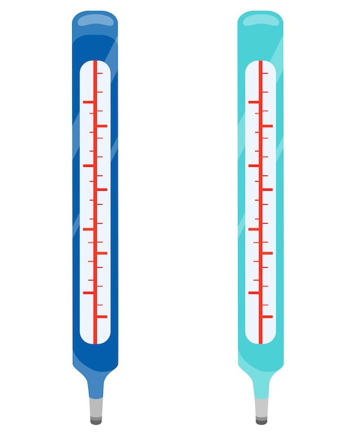 Set of thermometers in cartoon style. Vector stock illustration. Isolated. Means for measuring