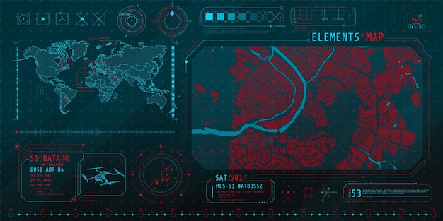 Vector a set of thin elements on the topic of map search