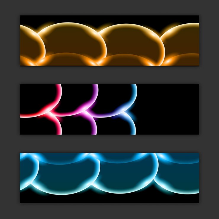 Vector a set of three abstract multicolored background textures of posters from magical beautiful digital