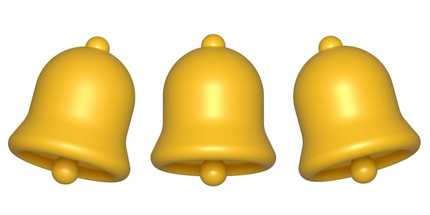 set of three bell icons for notifications and alerts symbols for reminders or attention