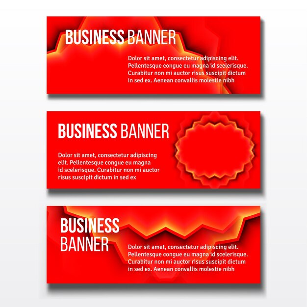 Vector set of three business banners