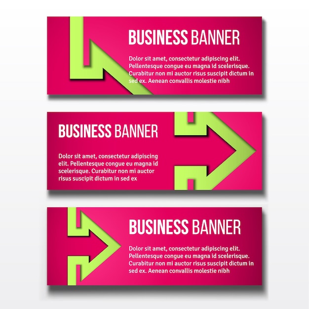 Vector set of three business banners