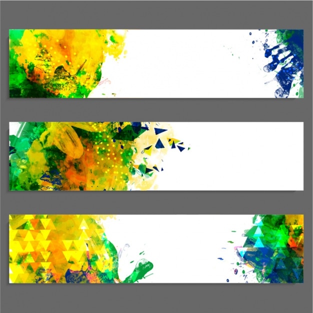 Vector set of three colorful abstract banners