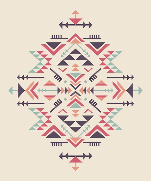 Vector set of three colorful ethnic pattern element with geometric shapes