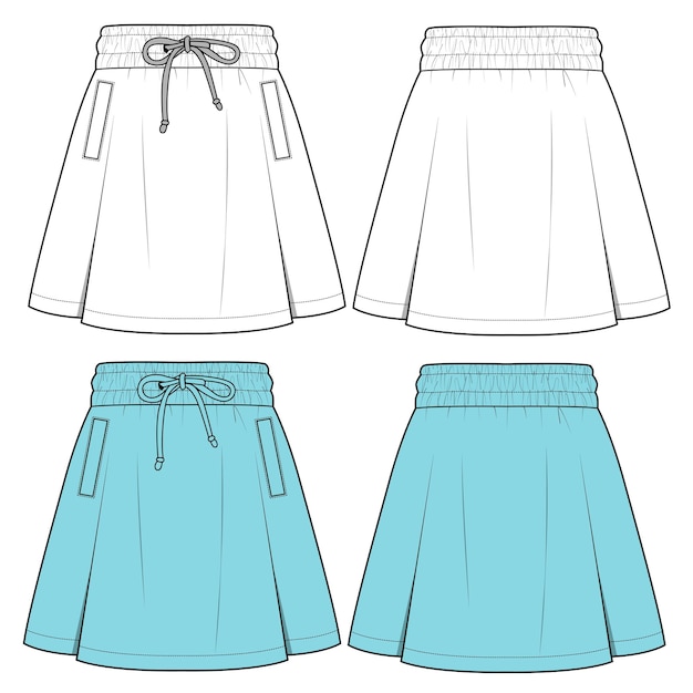 A set of three different skirts with the bottom and bottom and the bottom.