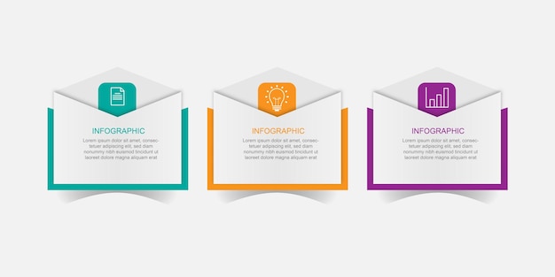 Set of three infographic template vector.