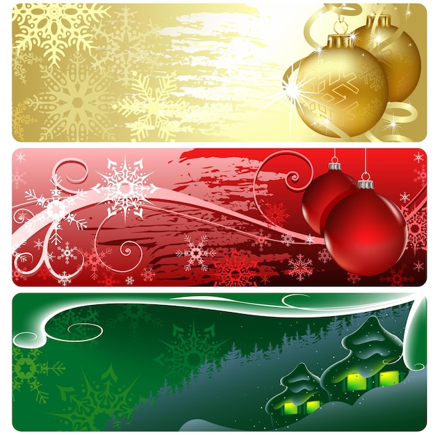 Set of three luxury christmas website banners