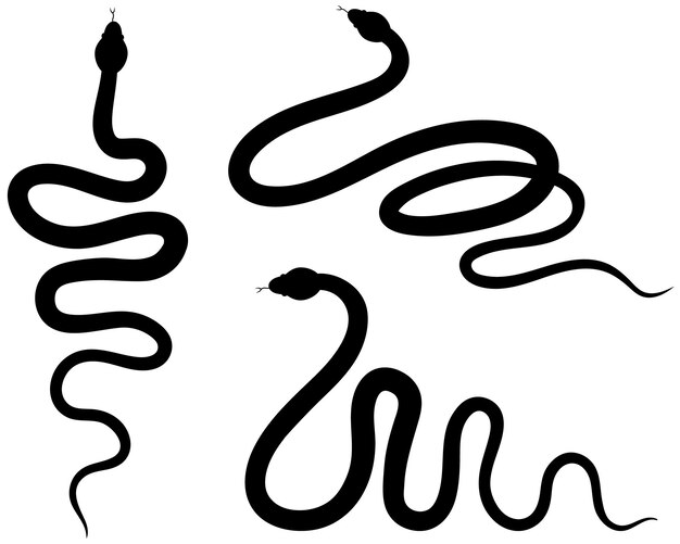 A set of three options for snake silhouettes