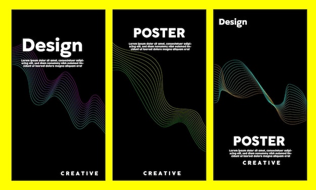 A set of three posters for a poster design.