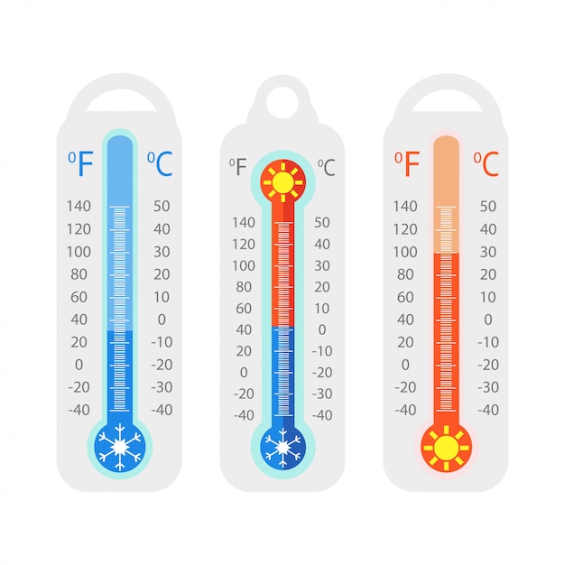 Set of three thermometers