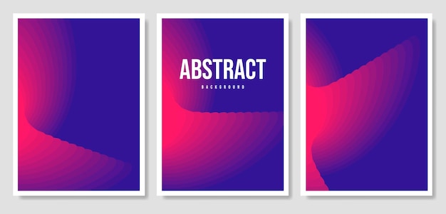 Set of three vector banners with colorful abstract background and writing.