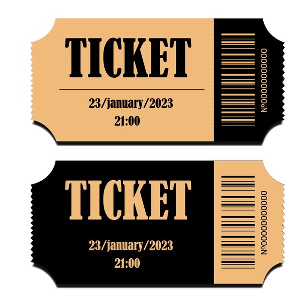 Vector set of tickets