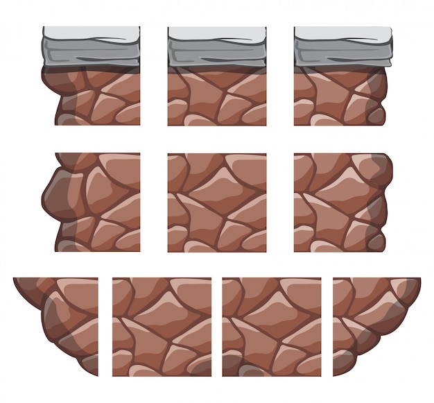 a set of tile set for creating 2d game wall and background