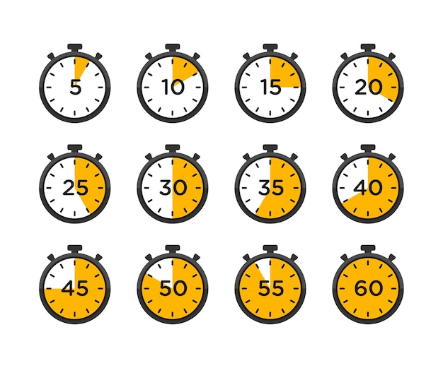 Vector set timer en stopwatch-pictogrammen.