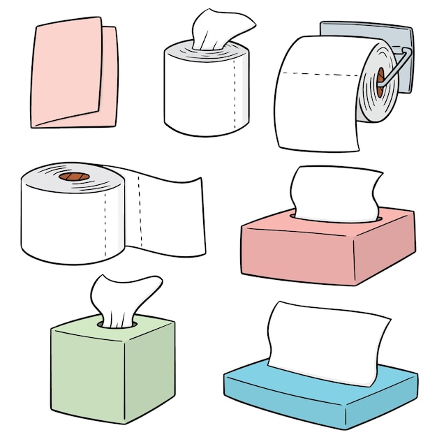 Vector set of tissue papers