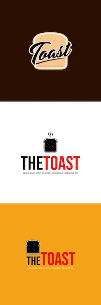 set of Toast Bread Logo Template Design