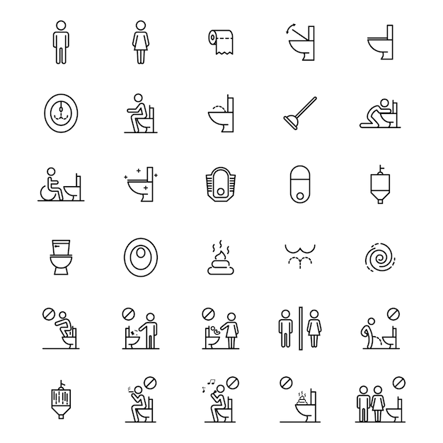 Set of toilet icon