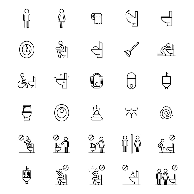 Vector set toilet pictogram
