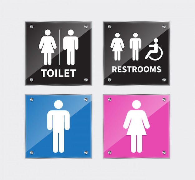 Vector set of toilet signs.