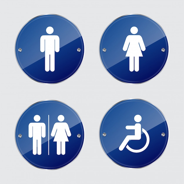 Set toilet signs.